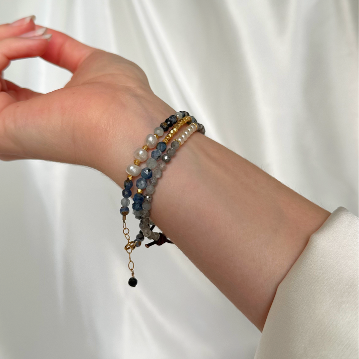 Blue Kyanite Star & Gold Nugget Mini Bracelet | 2024 Holiday Exclusive