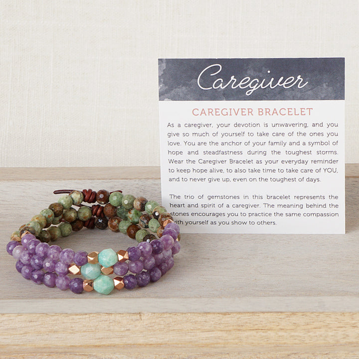 Caregiver Mini Bracelet with Meaning Card - Wear the Caregiver Bracelet as your everyday reminder to keep hope alive, to also take time to take care of YOU, and to never give up, even on the toughest of days.