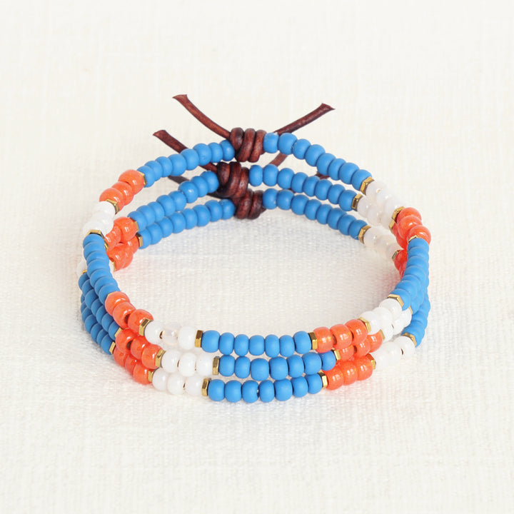 Coast Guard Strong Bracelet | Tiny Stacker Seed Bead Bracelet