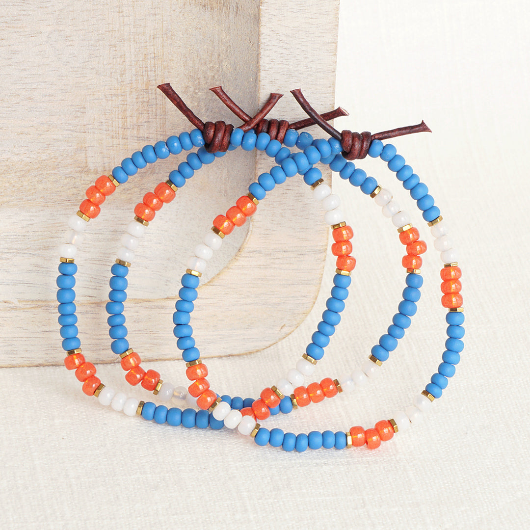 Coast Guard Strong Bracelet | Tiny Stacker Seed Bead Bracelet