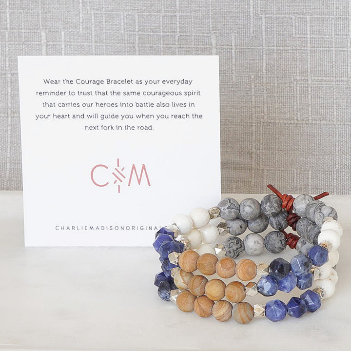 Courage Bracelet with Meaning Card - Wear the Courage Bracelet as your everyday reminder to trust that the same courageous spirit that carries our heroes into battle also lives in your heart and will guide you when you reach the next fork in the road.
