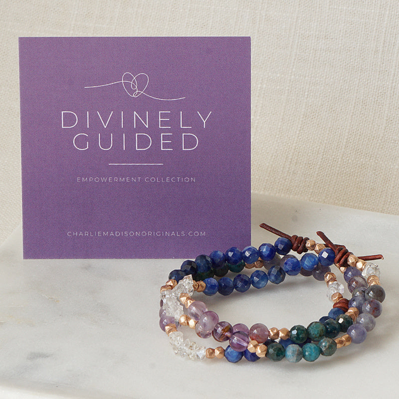 Divinely Guided Bracelet with Meaning Card - Wear this bracelet as your everyday reminder to open yourself up to the unexpected, connect to the divine wisdom inside you - and when you need it, feel empowered to ask for guidance, then get still and listen for answers.