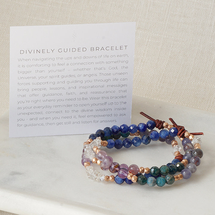 Divinely Guided Bracelet with Meaning Card - Wear this bracelet as your everyday reminder to open yourself up to the unexpected, connect to the divine wisdom inside you - and when you need it, feel empowered to ask for guidance, then get still and listen for answers.