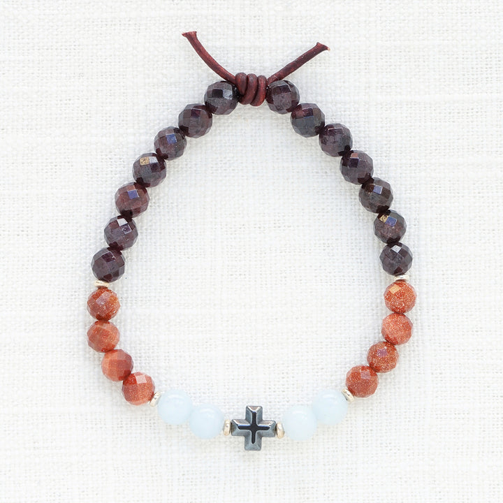 Faith Over Fear Garnet Mini Bracelet | A Bracelet To Anchor You To Your Faith
