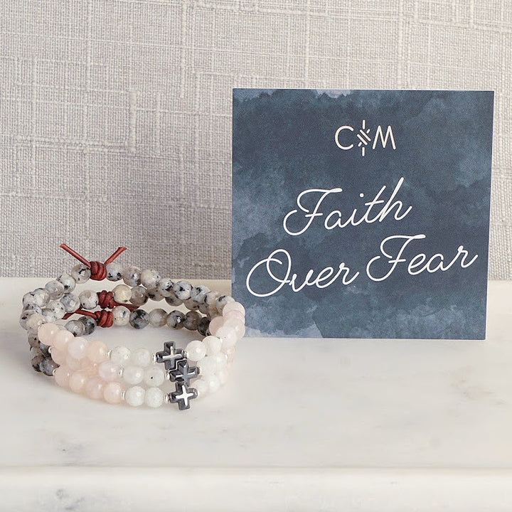 Faith Over Fear with Meaning Card - Faith and fear cannot both exist in your mind at the same time. They are actually opposite sides of the same coin. Which means you have a choice every minute of every day to allow your heart to be consumed by fear or choose to let it be filled with faith. Wear the Faith Over Fear Bracelet as your everyday reminder to face your challenges with faith and trust that life will turn out exactly as it’s meant to be.