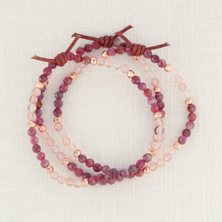 Strawberry Quartz & Pink Tourmaline Tiny Bracelet | February 2025 Stacker of the Month