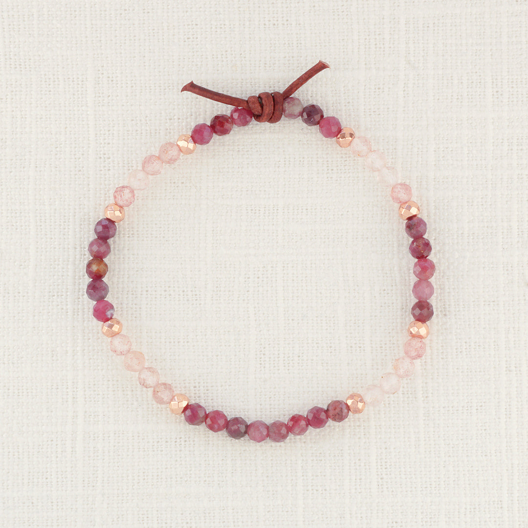 Strawberry Quartz & Pink Tourmaline Tiny Bracelet | February 2025 Stacker of the Month