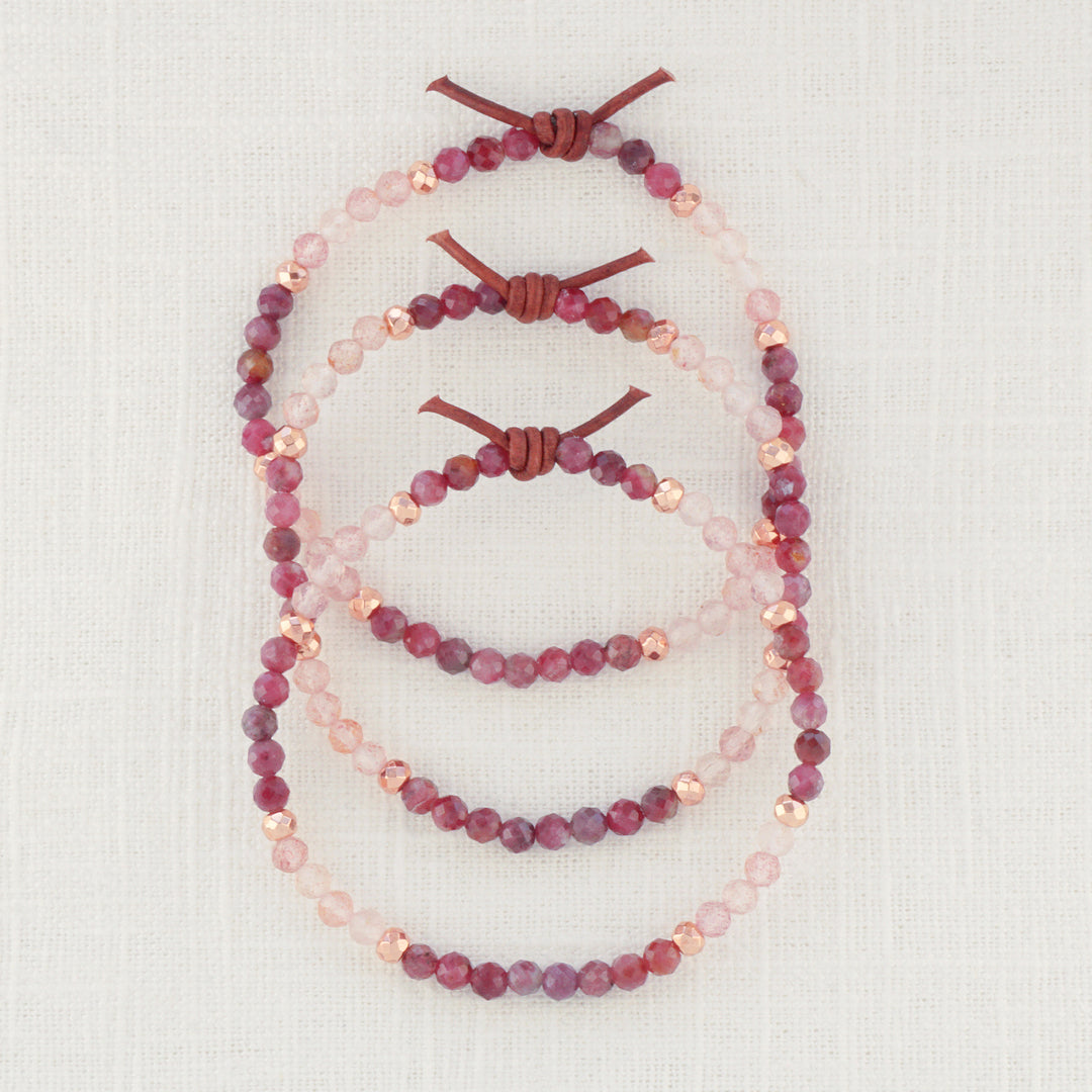 Strawberry Quartz & Pink Tourmaline Tiny Bracelet | February 2025 Stacker of the Month