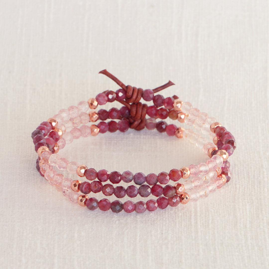 Strawberry Quartz & Pink Tourmaline Tiny Bracelet | February 2025 Stacker of the Month