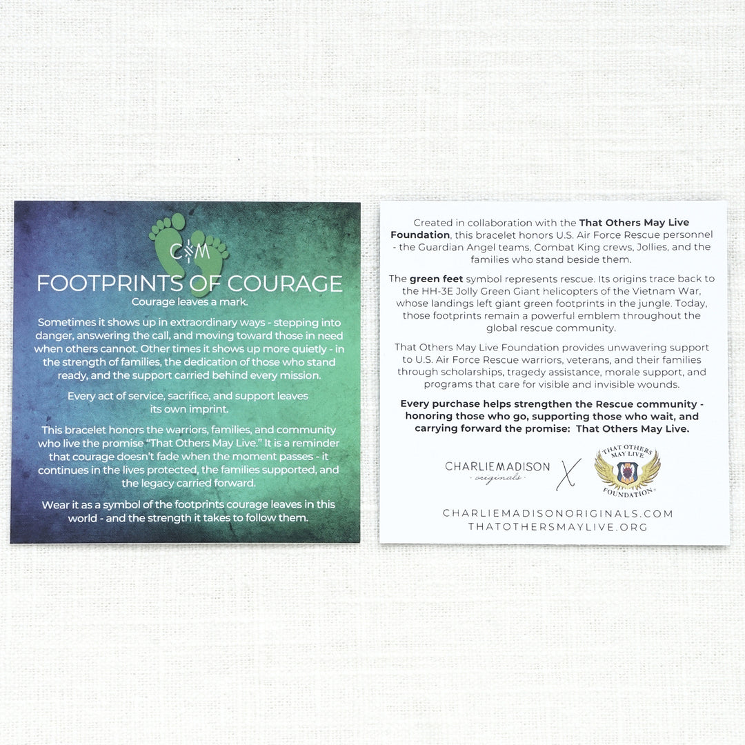 Footprints of Courage Bracelet | That Others May Live Foundation Collaboration