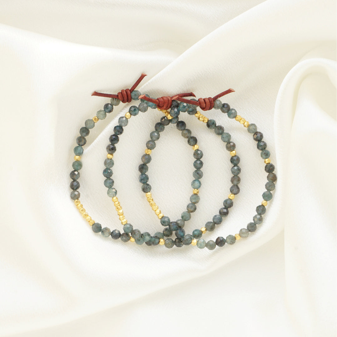 Green Kyanite & Gold Nugget Tiny Bracelet | 2024 Holiday Exclusive