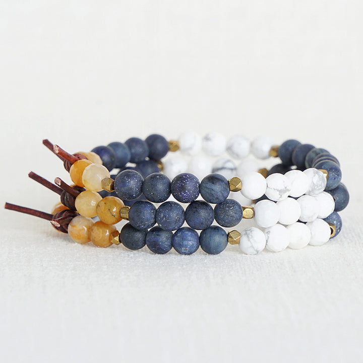 In My Heart Navy Mini Bracelet Stack of 3, Military Tribute Bracelet, Support The Troops, PCS, Deployment, Military Spouse Jewelry