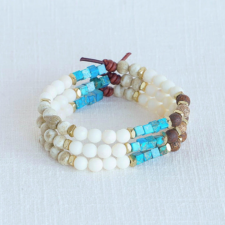 Unwind (July 2024 Mini of the Month) | Coral, Agate, and Magnesite Mini Bracelet