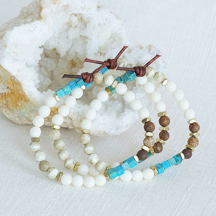 Unwind (July 2024 Mini of the Month) | Coral, Agate, and Magnesite Mini Bracelet