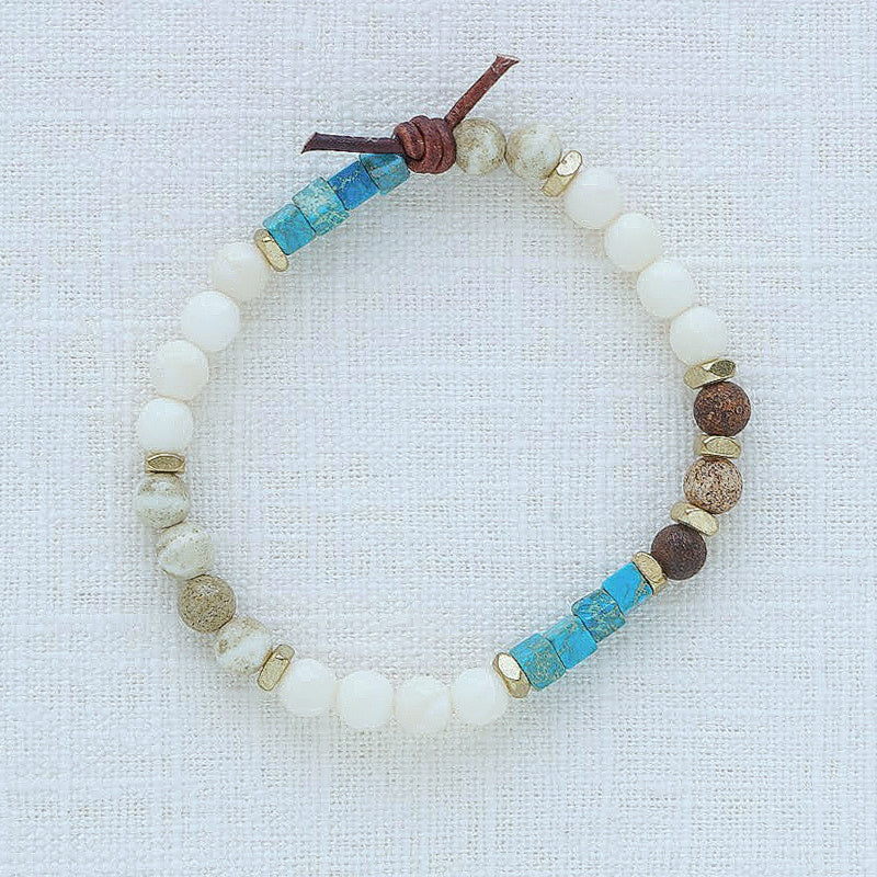 Unwind (July 2024 Mini of the Month) | Coral, Agate, and Magnesite Mini Bracelet