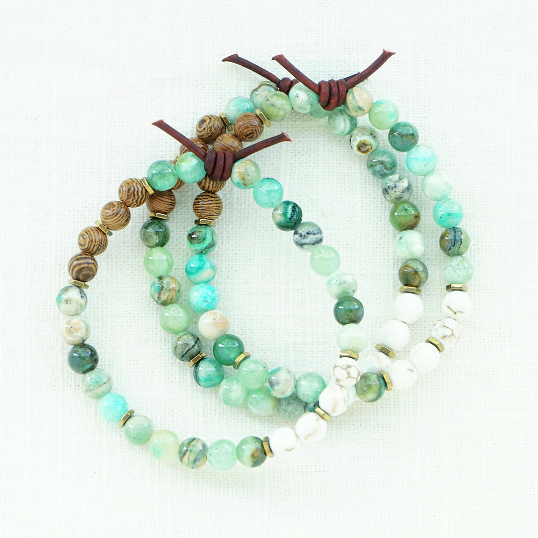 Green Calcite, Sennawood, & Magnesite Mini Stacker | June 2026 Stacker Of The Month
