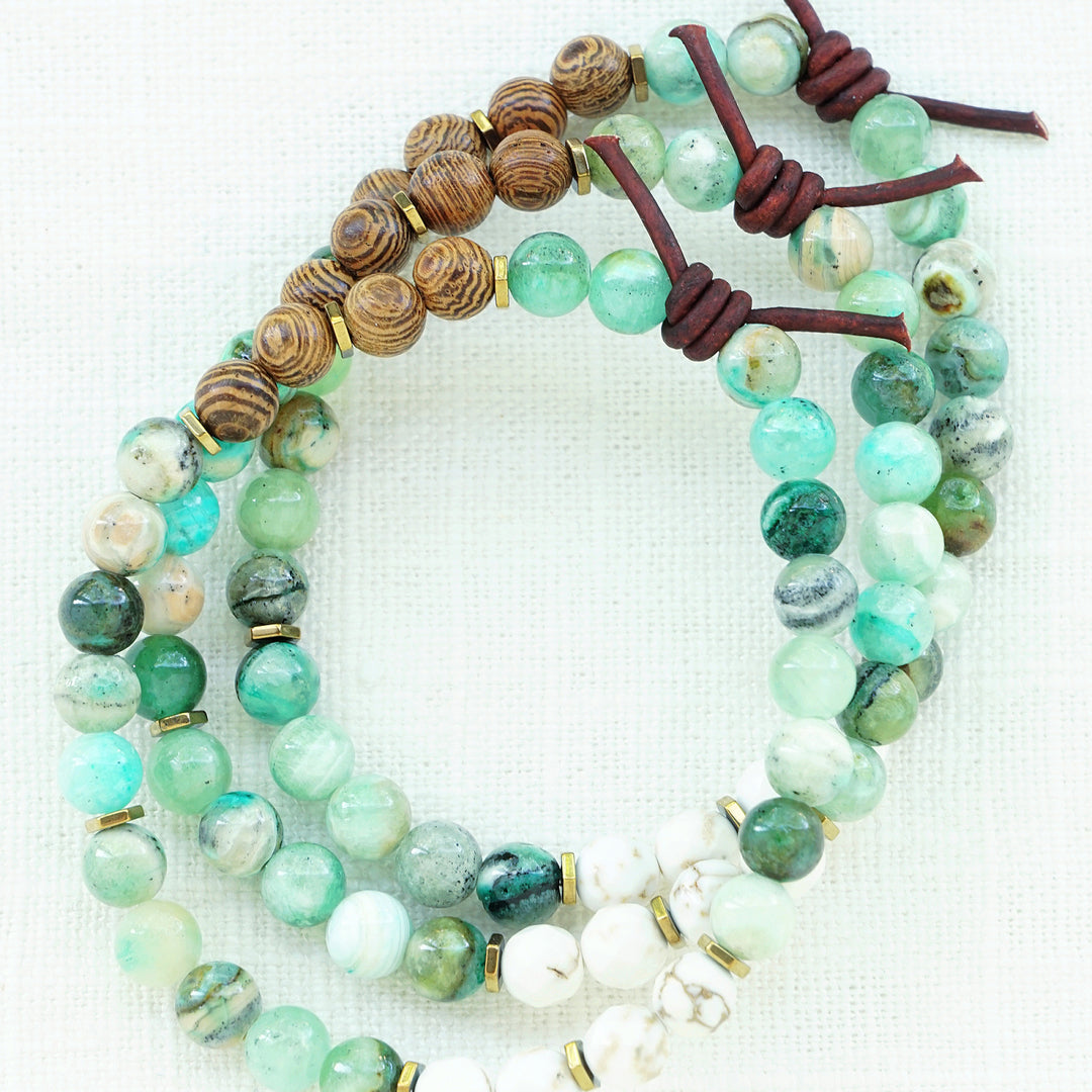 Green Calcite, Sennawood, & Magnesite Mini Stacker | June 2026 Stacker Of The Month