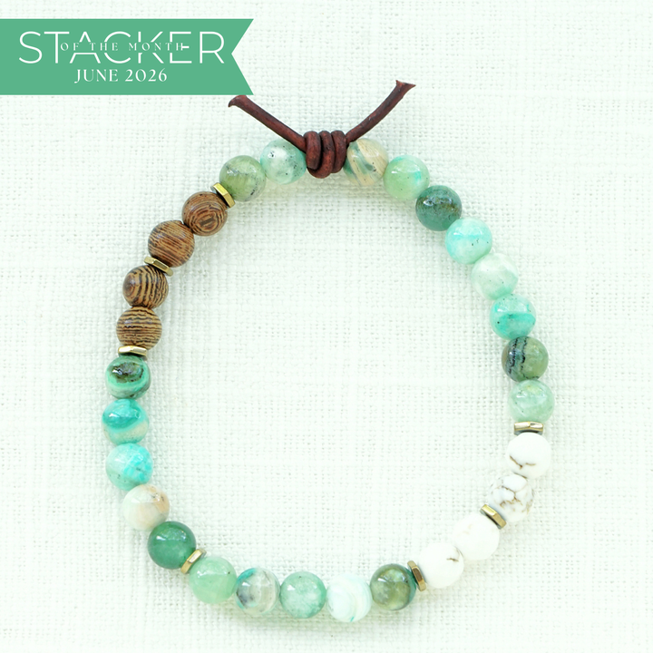 Green Calcite, Sennawood, & Magnesite Mini Stacker | June 2026 Stacker Of The Month