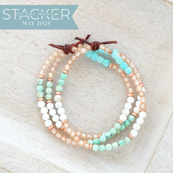 Turquoise, Zircon & Amazonite Tiny Stacker | May 2025 Stacker of the Month