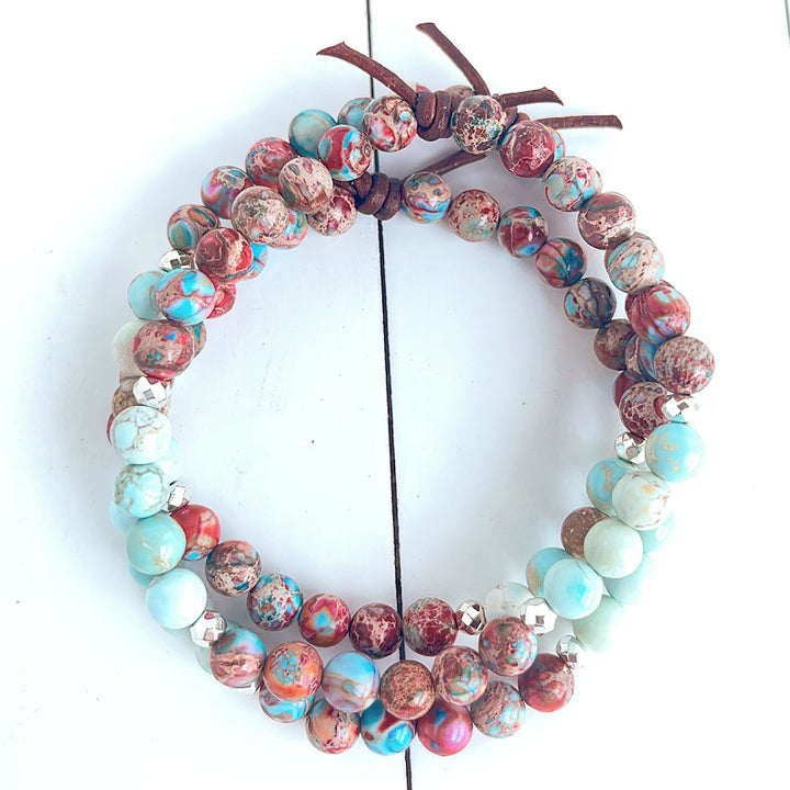 Sea Sediment Jasper & Turquoise Mini Bracelet (Carpe Diem) | August 2023 Mini of the Month