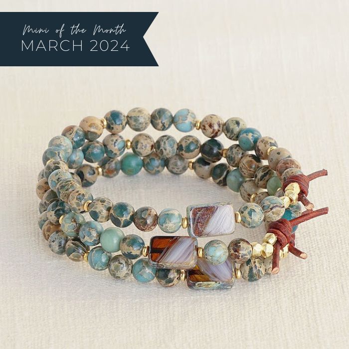 Impression Jasper & Czech Glass Mini Bracelet (Create Your Own Luck) | March 2024 Mini of the Month