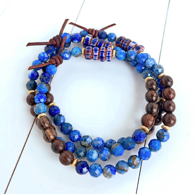 Lapis Lazuli & Tiger Skin Sandalwood Mini Bracelet (Be Bold) | September 2023 Mini of the Month