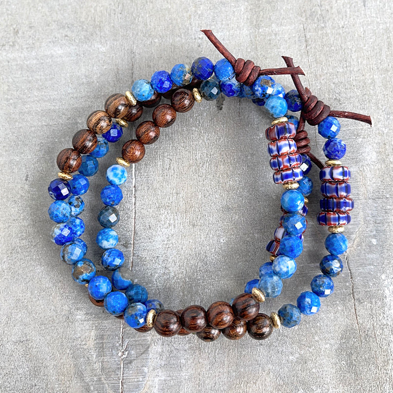 Lapis Lazuli & Tiger Skin Sandalwood Mini Bracelet (Be Bold) | September 2023 Mini of the Month