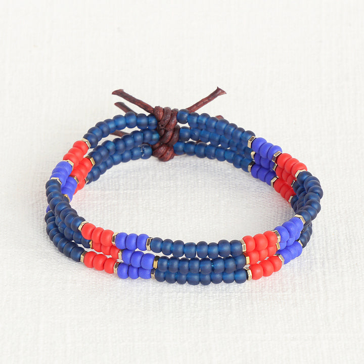 Marine Corps Strong Bracelet | Tiny Stacker Seed Bead Bracelet