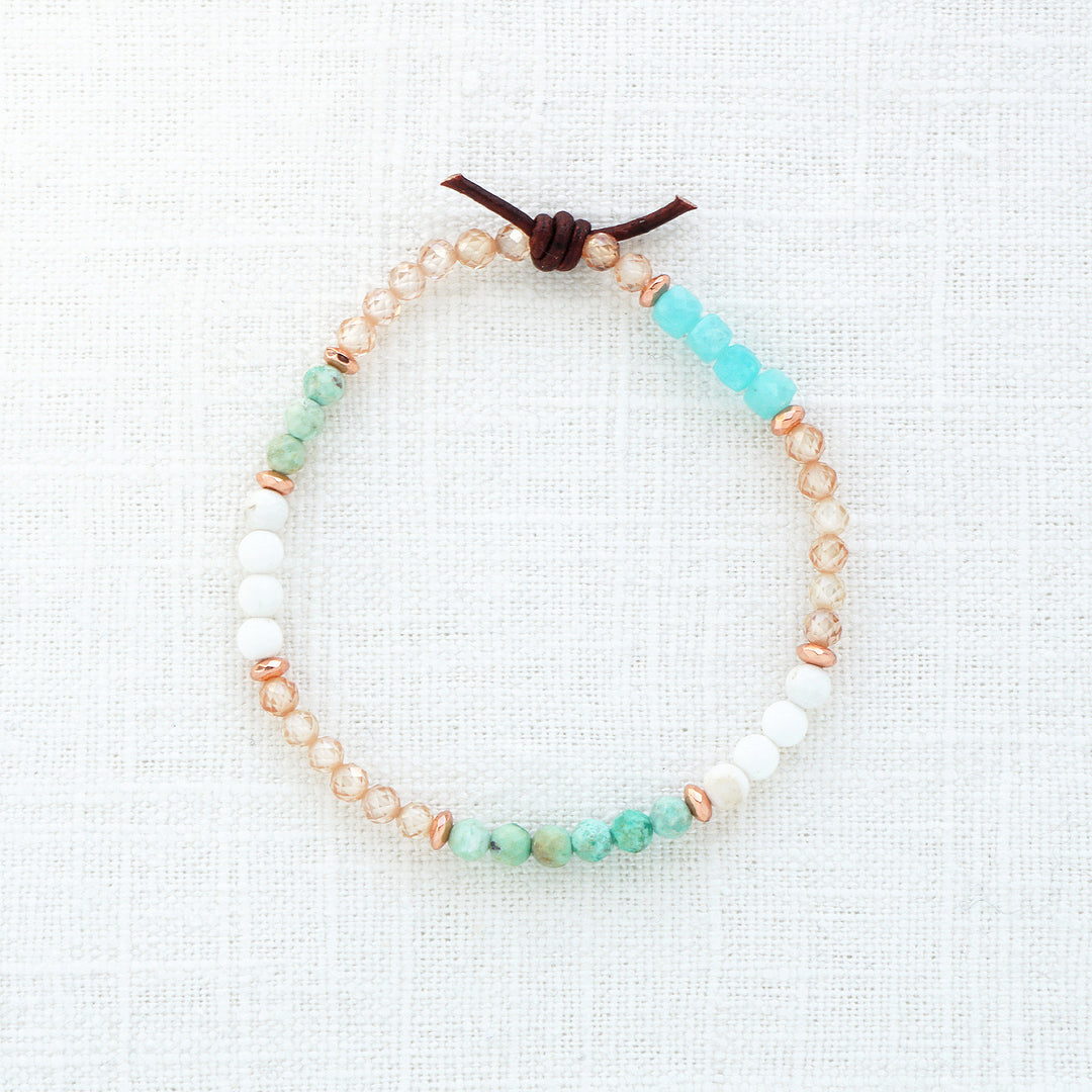Turquoise, Zircon & Amazonite Tiny Stacker | May 2025 Stacker of the Month