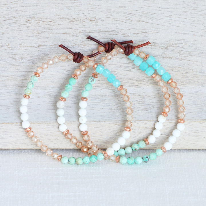 Turquoise, Zircon & Amazonite Tiny Stacker | May 2025 Stacker of the Month