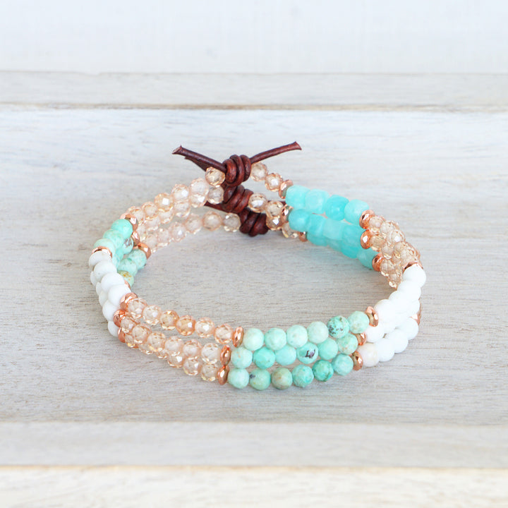 Turquoise, Zircon & Amazonite Tiny Stacker | May 2025 Stacker of the Month