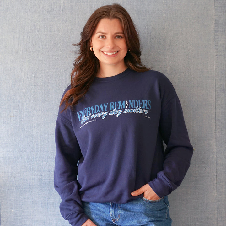 Charliemadison Everyday Reminders Crewneck | Navy