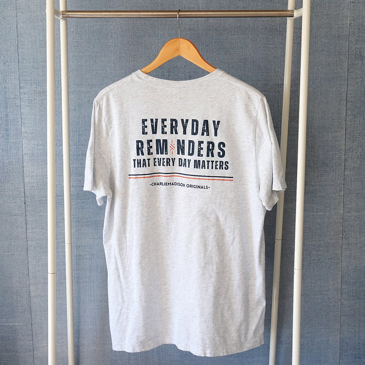 Charliemadison Everyday Reminders & Logo T Shirt | Ash