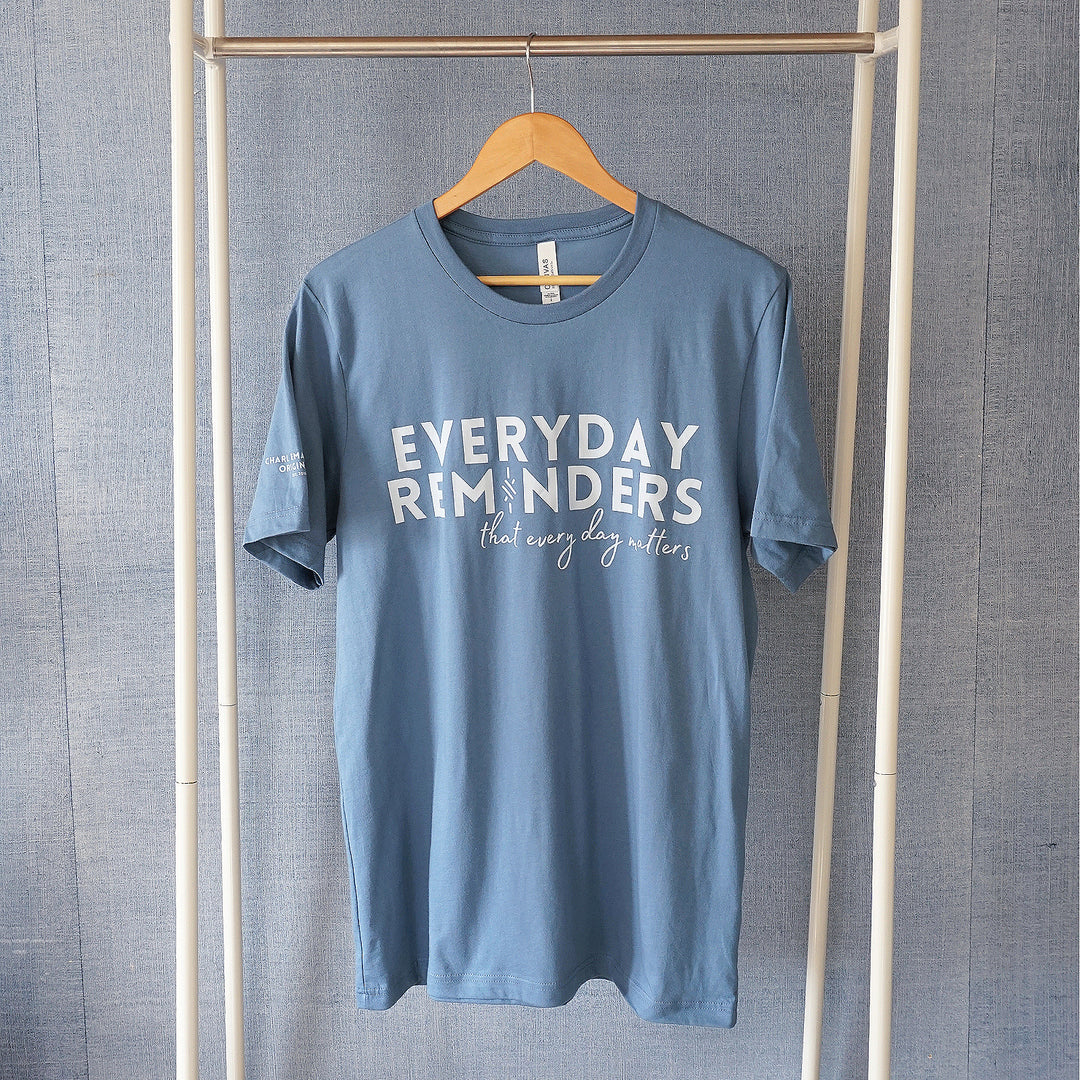 Charliemadison Everyday Reminders T Shirt | Steel Blue