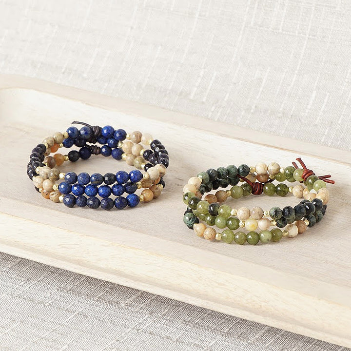 Military Family Mini Bracelet in Blue Stack of Three, Military Family Mini Bracelet in Green Stack of Three, Military Jewelry, Military Family Jewelry, Deployment, PCS, Military Spouse Jewelry