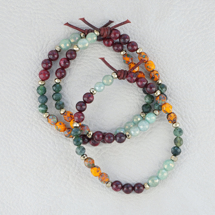 Aventurine, Jade, Jasper, and Czech Glass Mini Stacker | November Stacker of the Month