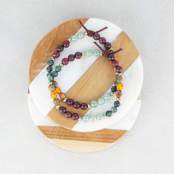 Aventurine, Jade, Jasper, and Czech Glass Mini Stacker | November Stacker of the Month
