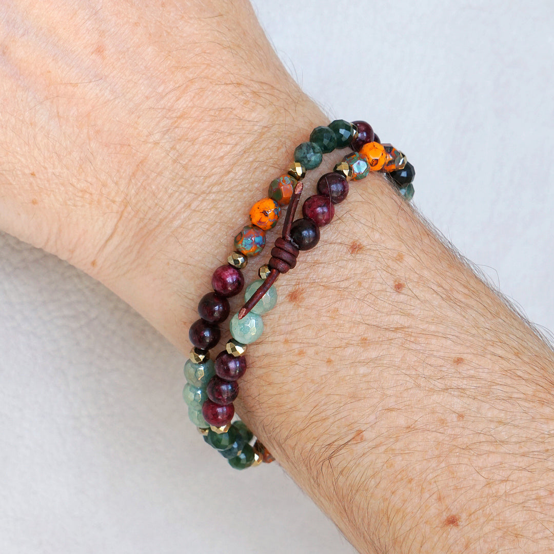 Aventurine, Jade, Jasper, and Czech Glass Mini Stacker | November Stacker of the Month