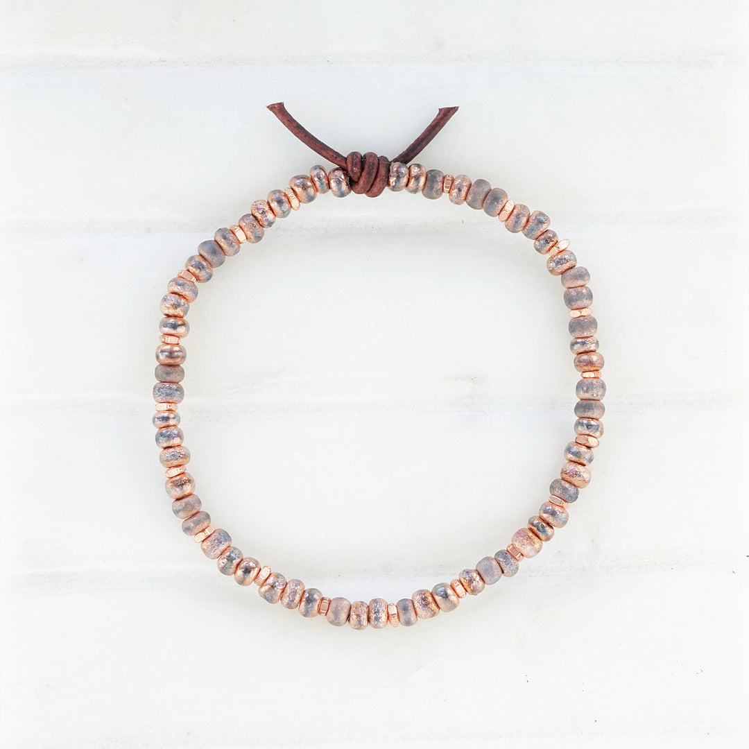 Holiday Cheer Bracelet Set - Mauve, Rose Gold, & Pearl | Set of 3 Bracelets