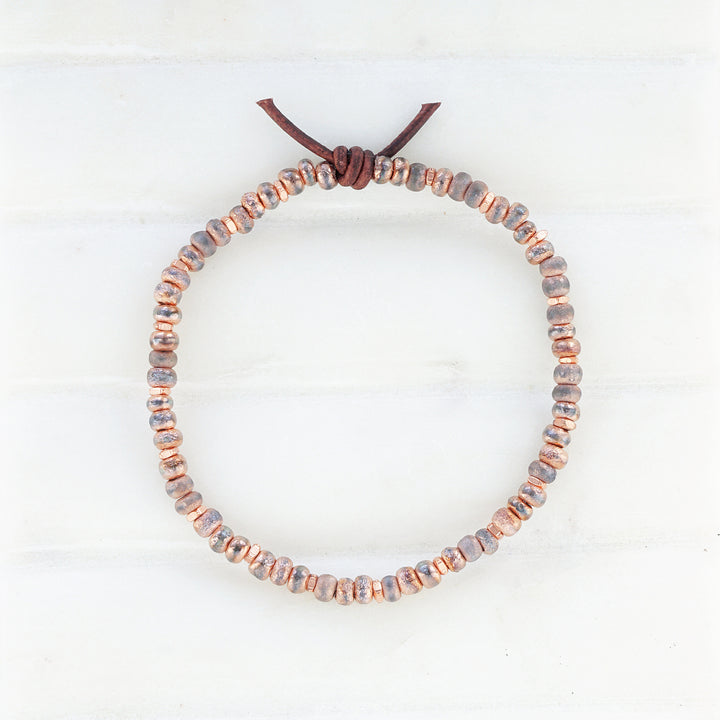 Holiday Cheer Bracelet Set - Mauve, Rose Gold, & Pearl | Set of 3 Bracelets