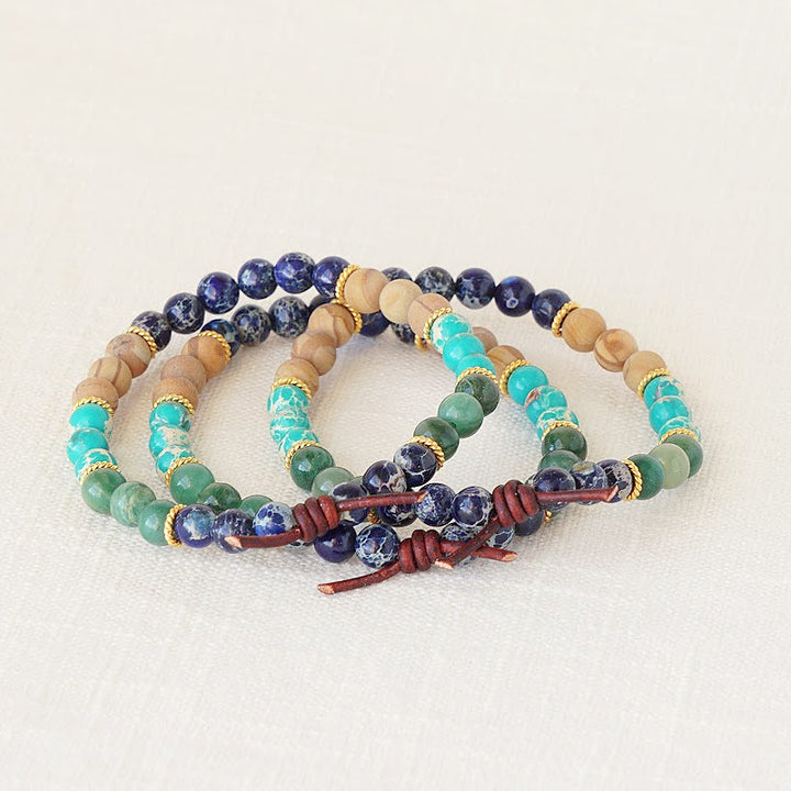 Sending Hope Mini Bracelet Stack of Three, Collaboration with Megan Brown and MilSpo Co, Brook Leona Mission Sending Scholarship, Military Jewelry, Military Spouse, Military Community