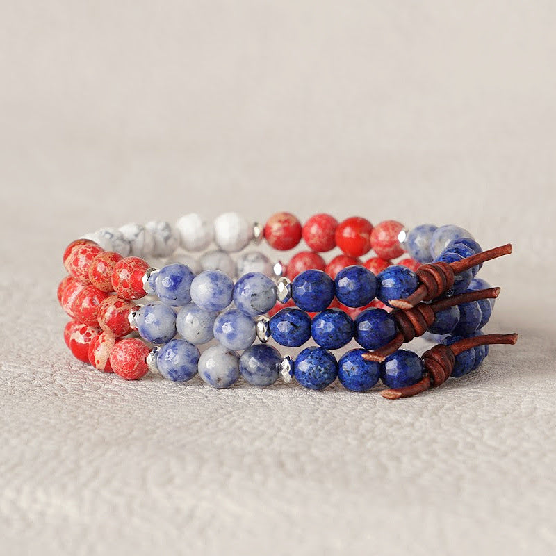 Sons of the Flag Mini Bracelet Stack of Three, Collaboration with Sons of the Flag, Burn Care, Veterans, First Responders, Military Families, Bracelet That Gives Back, Non-Profit, Military Jewelry, Military Family Jewelry