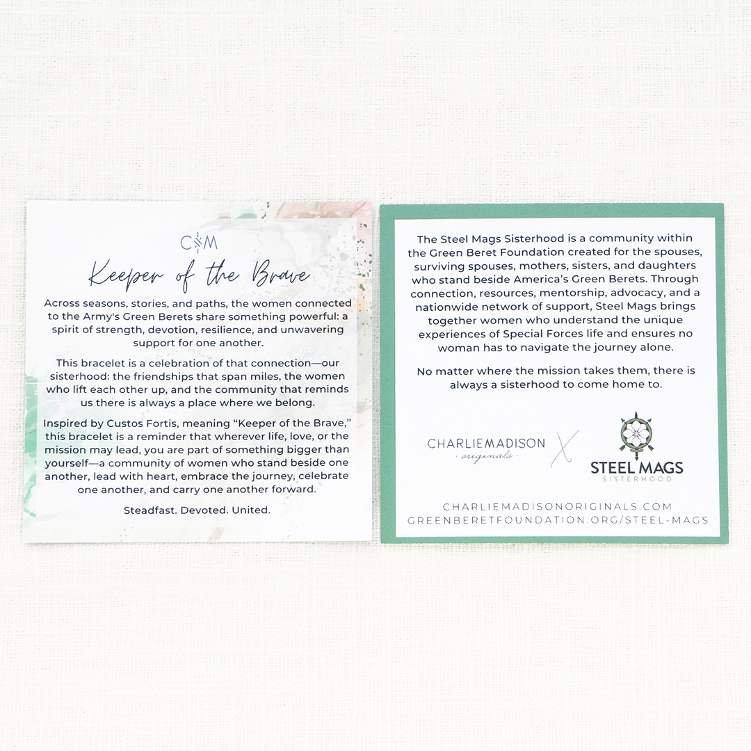 Keeper of the Brave Mini Bracelet | Steel Mags Sisterhood (Green Beret Foundation) Collaboration