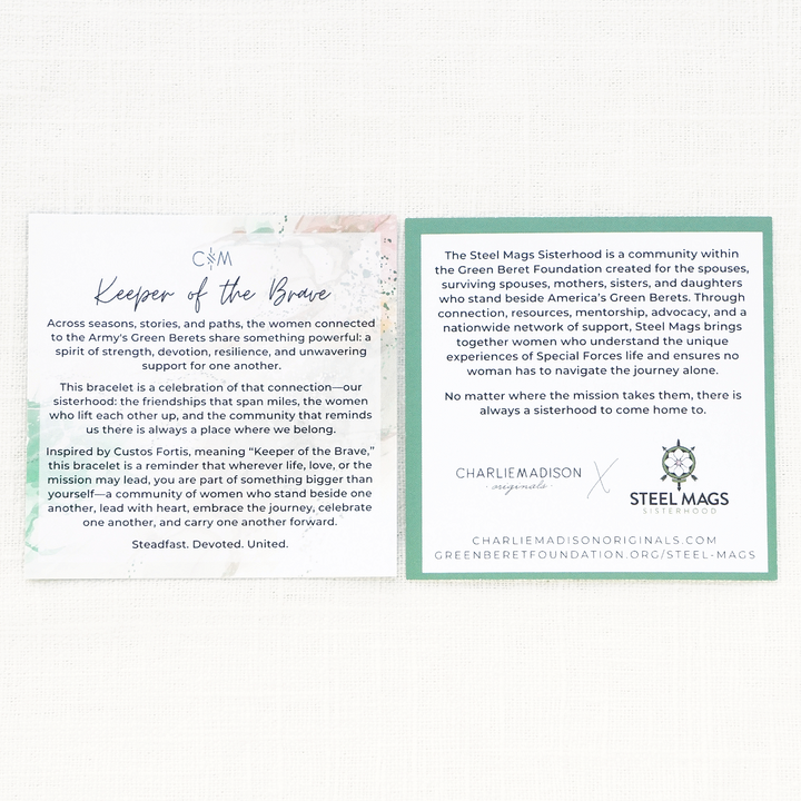 Keeper of the Brave Mini Bracelet | Steel Mags Sisterhood (Green Beret Foundation) Collaboration