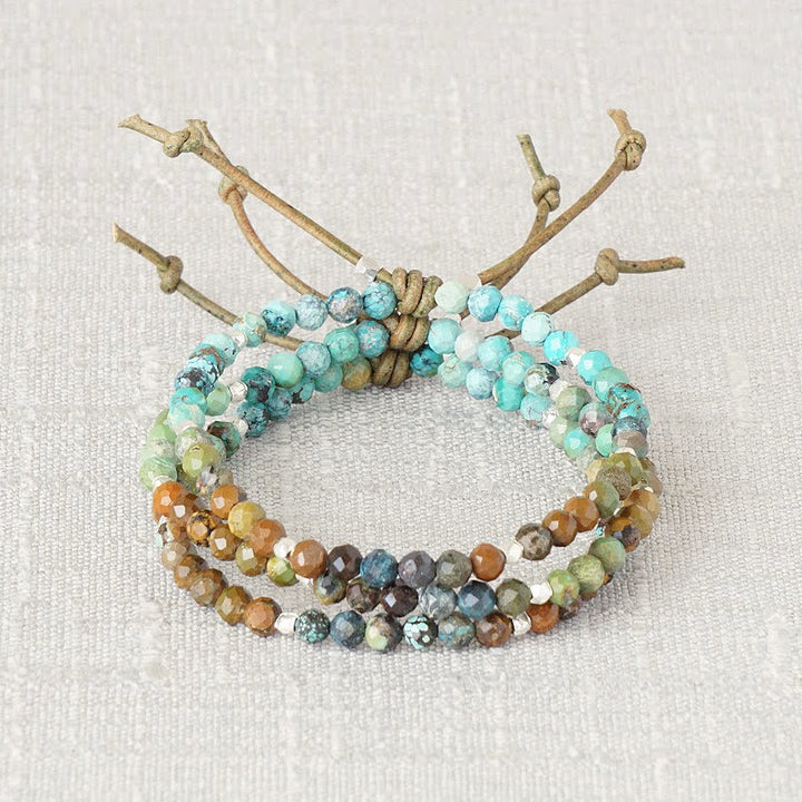 Tiny Mantras Bracelet - Dragon Skin Turquoise | Daily Intention Bracelet