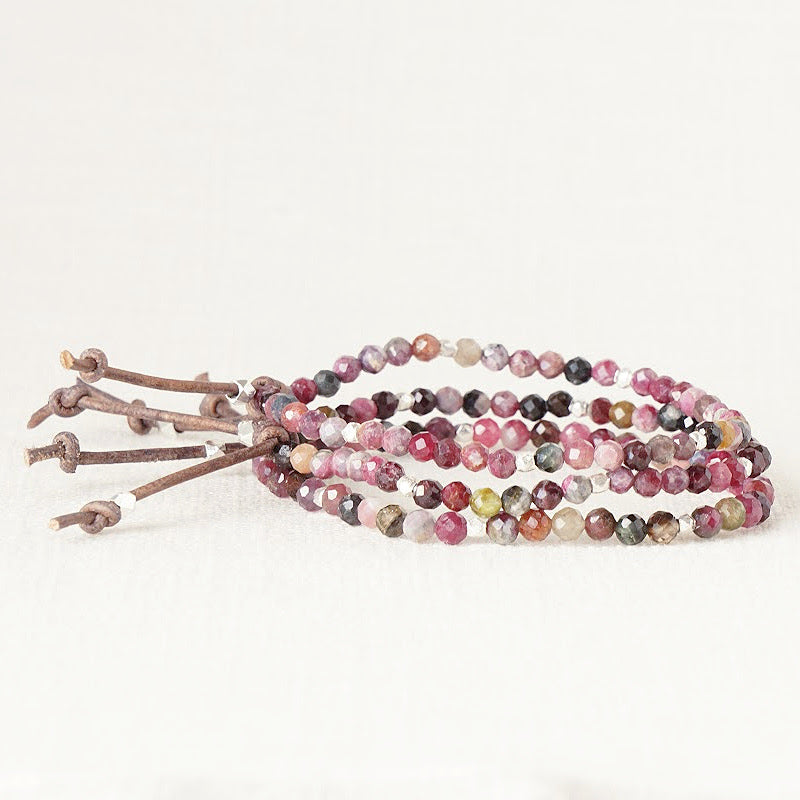 Tiny Mantras Bracelet - Pink Tourmaline | Daily Intention Bracelet