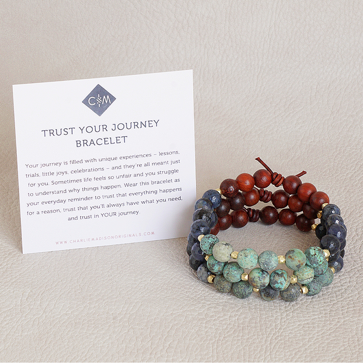 Trust Your Journey Green Bracelet with Meaning Card - Your journey is filled with unique experiences – lessons, trials, little joys, celebrations – and they’re all meant just for you. Sometimes life feels so unfair and you struggle to understand why things happen. Wear this bracelet as your everyday reminder to trust that everything happens for a reason, trust that you’ll always have what you need, and trust in YOUR journey.  