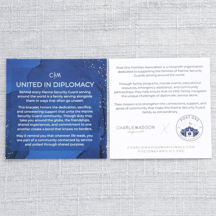 United In Diplomacy Mini Bracelet | Charliemadison X Post One Families Association