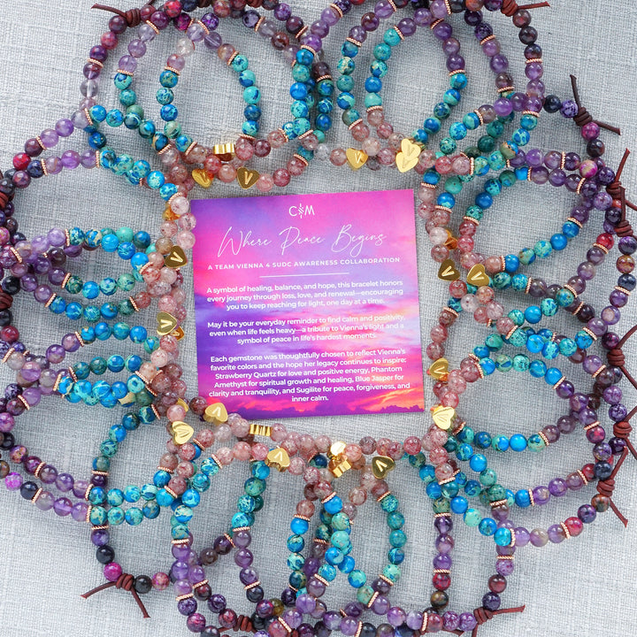 Where Peace Begins Mini Bracelet | A Team Vienna 4 SUDC Awareness Collaboration