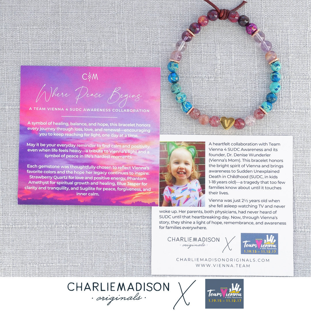 Where Peace Begins Mini Bracelet | A Team Vienna 4 SUDC Awareness Collaboration